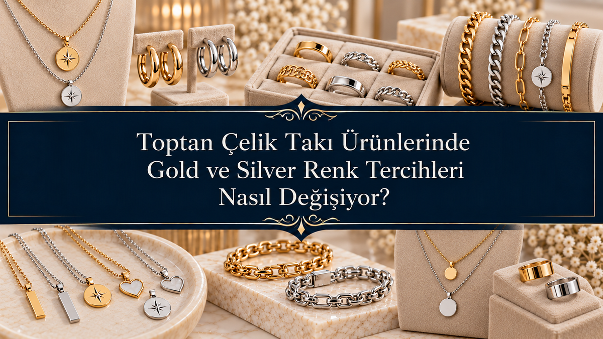 Toptan Çelik Takı Ürünlerinde Gold ve Silver Renk Tercihleri Nasıl Değişiyor?