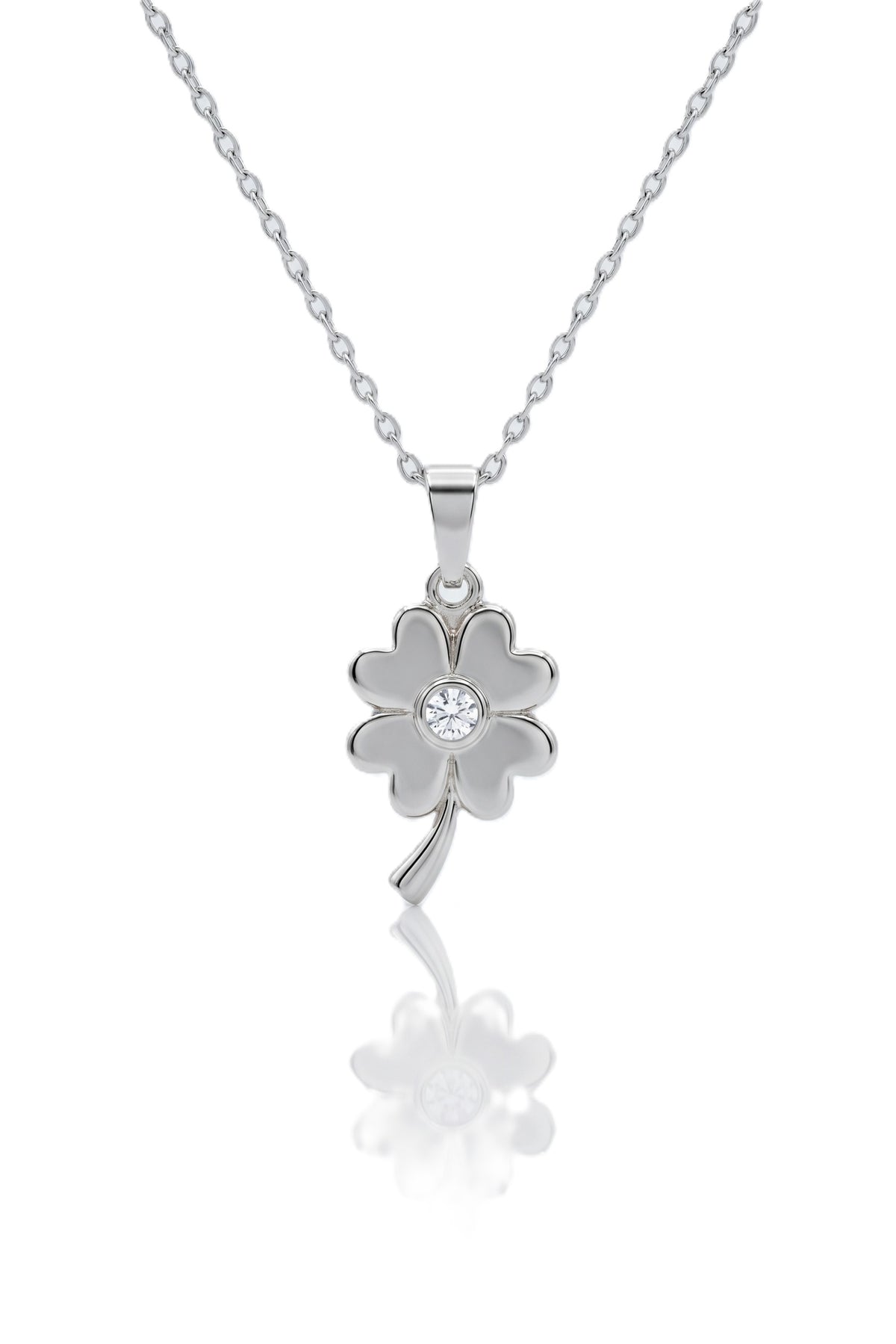 Çelik Yonca Kolye SILVER 45cm