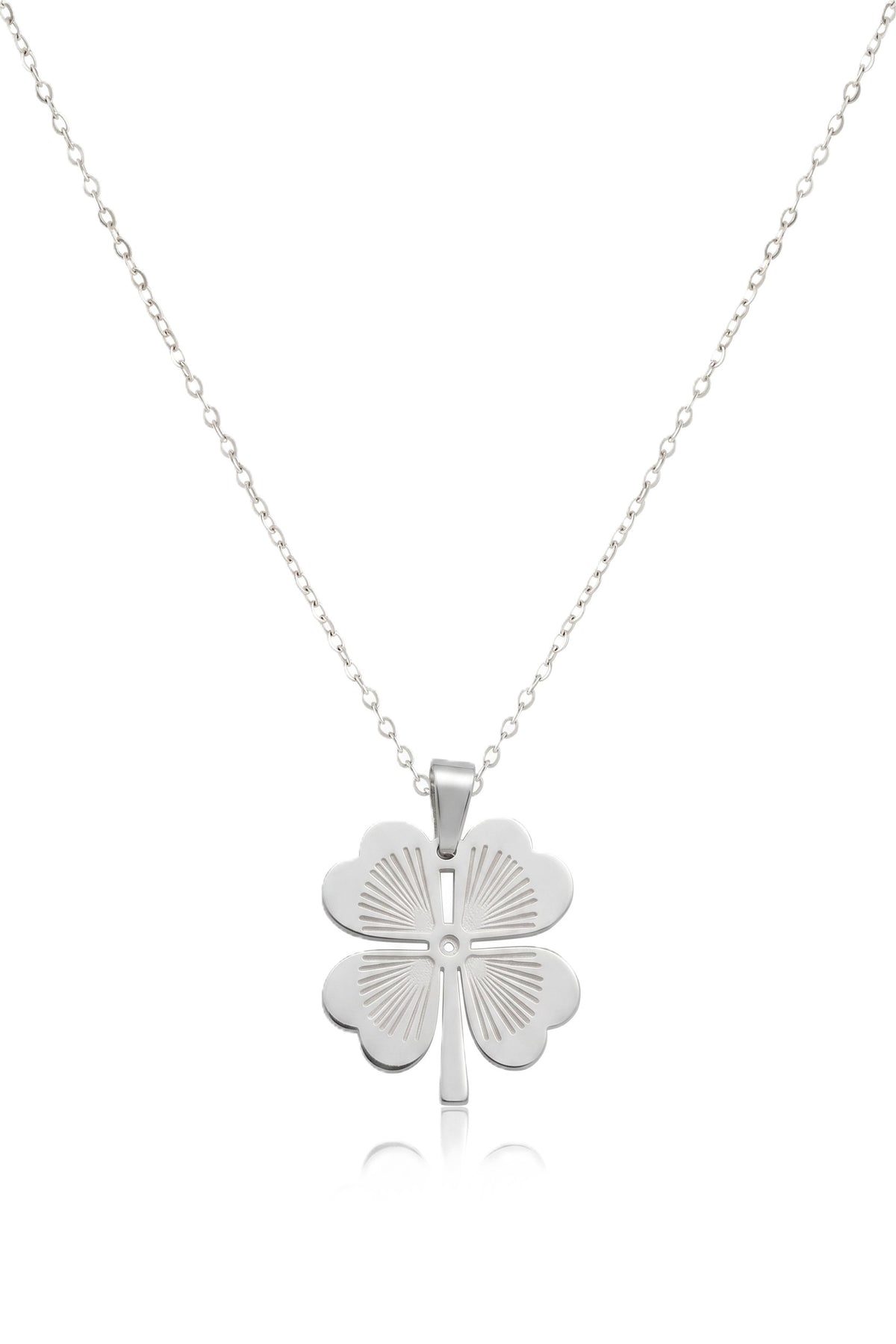Çelik Yonca Kolye SILVER 45cm