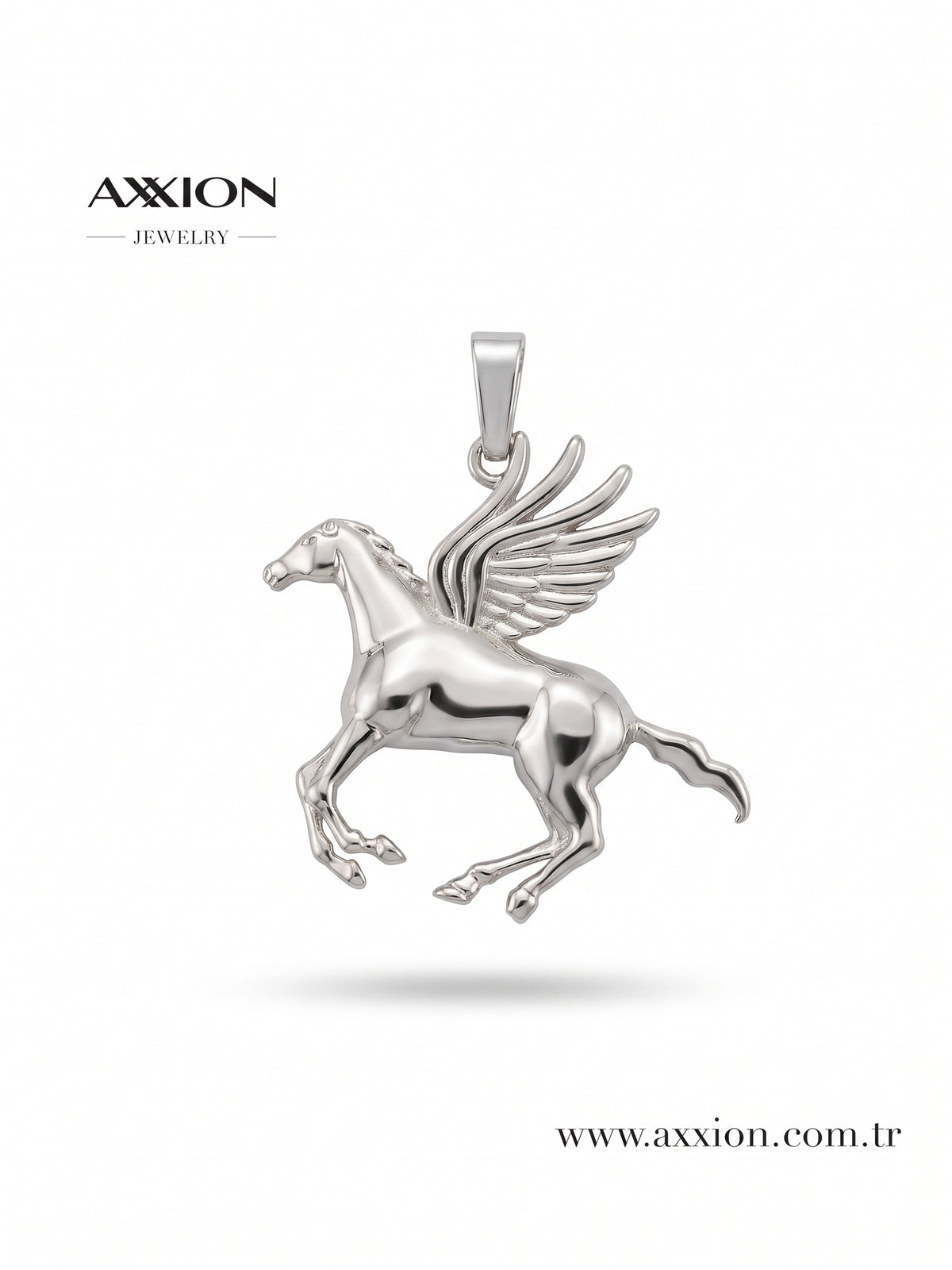 AXXION Pegasus Kanatlı At Kolye Ucu SILVER