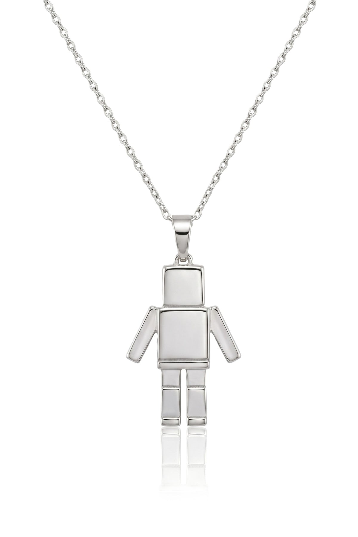 Çelik Robot Kolye SILVER 45cm