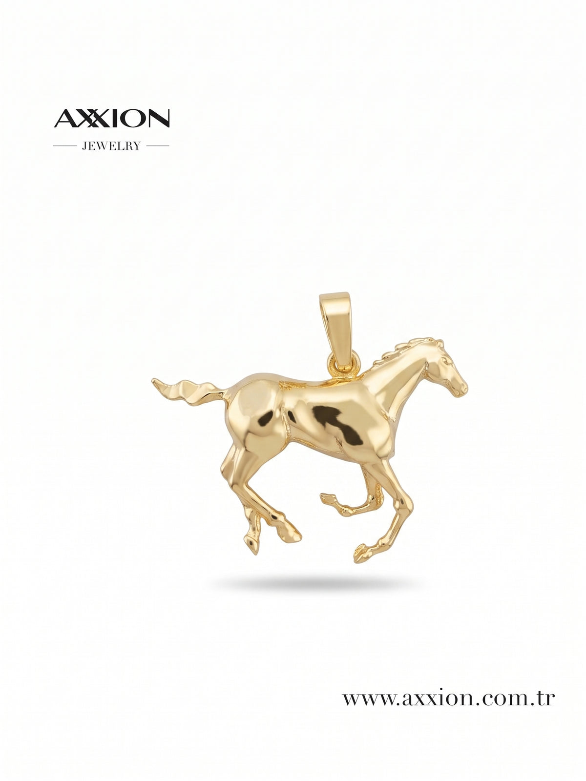AXXION Koşan At Kolye Ucu GOLD