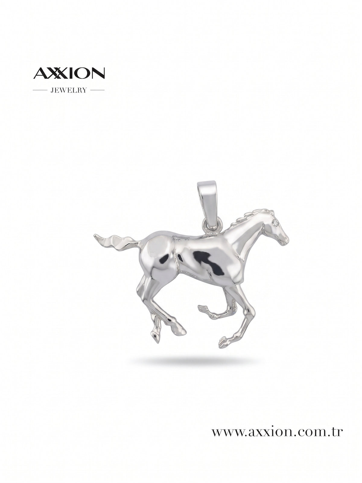 AXXION Koşan At Kolye Ucu SILVER