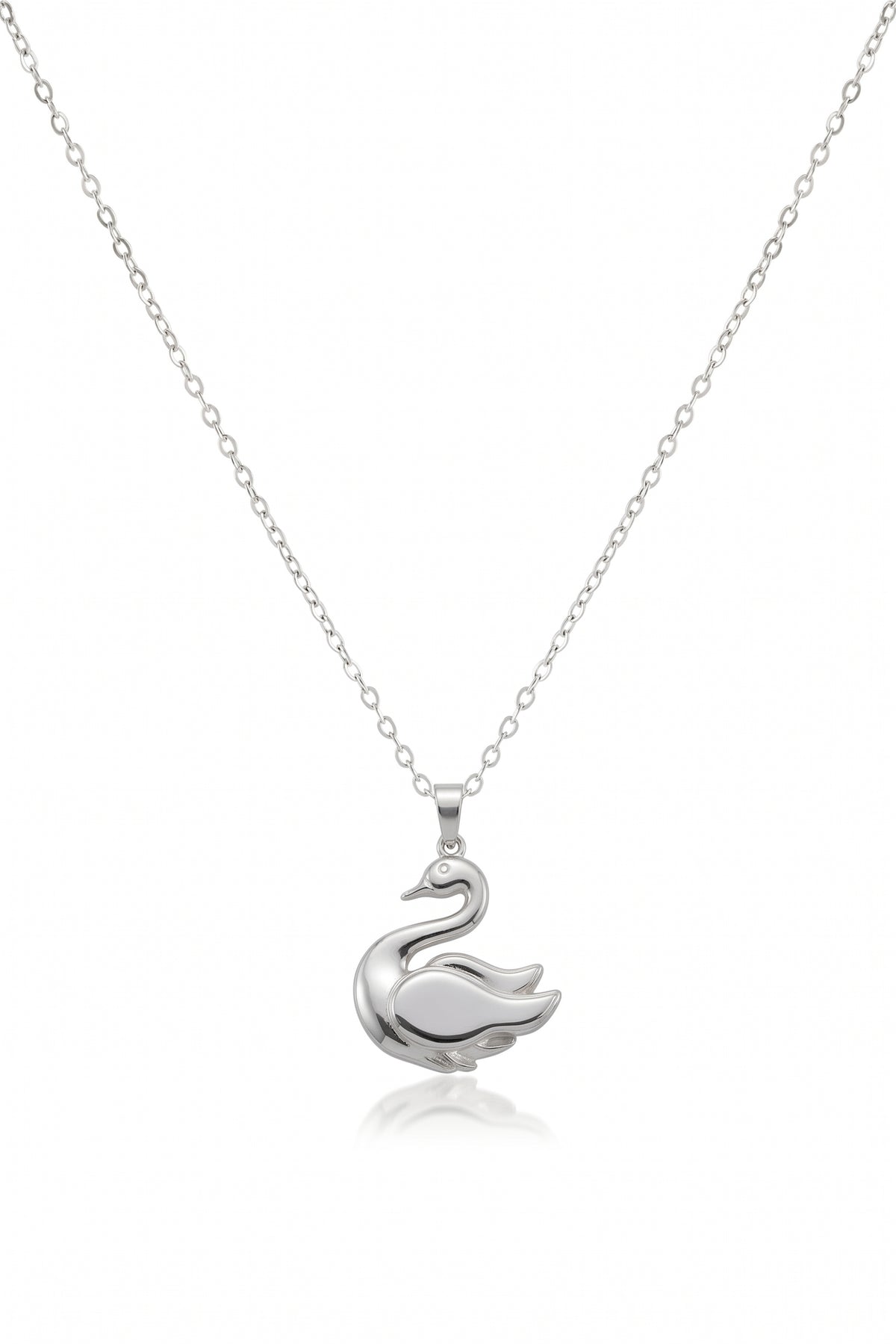 Çelik Kuğu Kolye SILVER 45cm