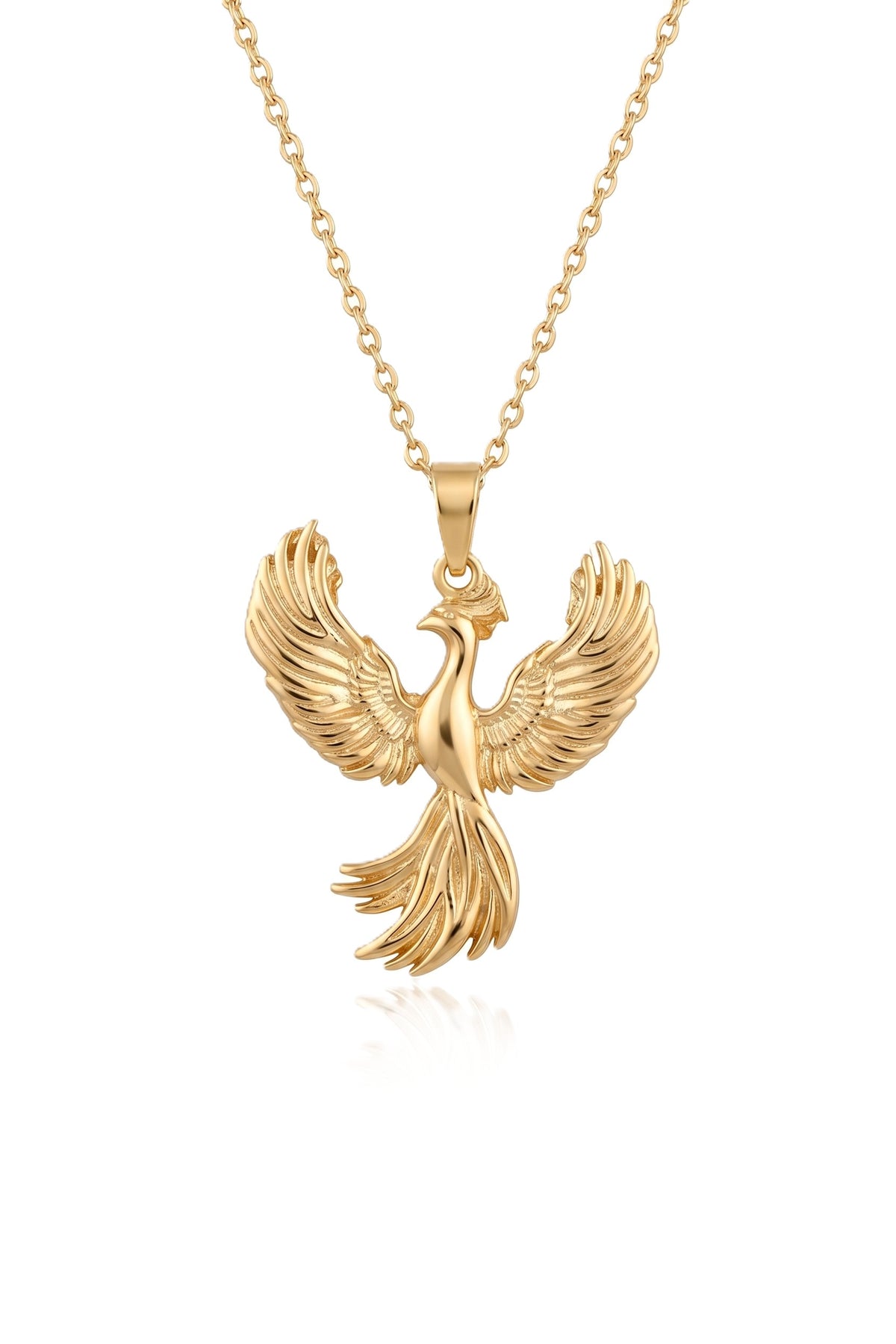 Çelik Anka Kuşu Kolye GOLD 45cm