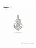 AXXION İkili Kalp Kolye Ucu SILVER