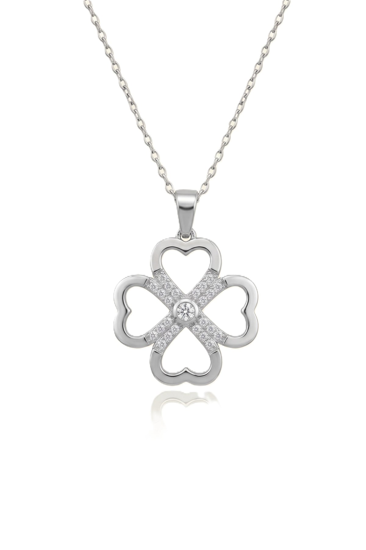 Çelik Yonca Kolye SILVER 45cm