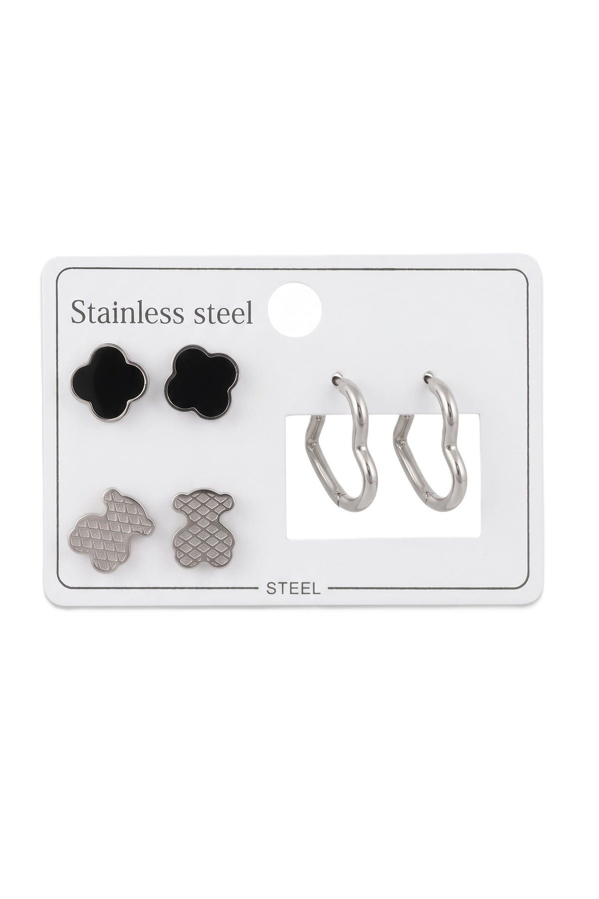 Çelik Set Küpe SILVER