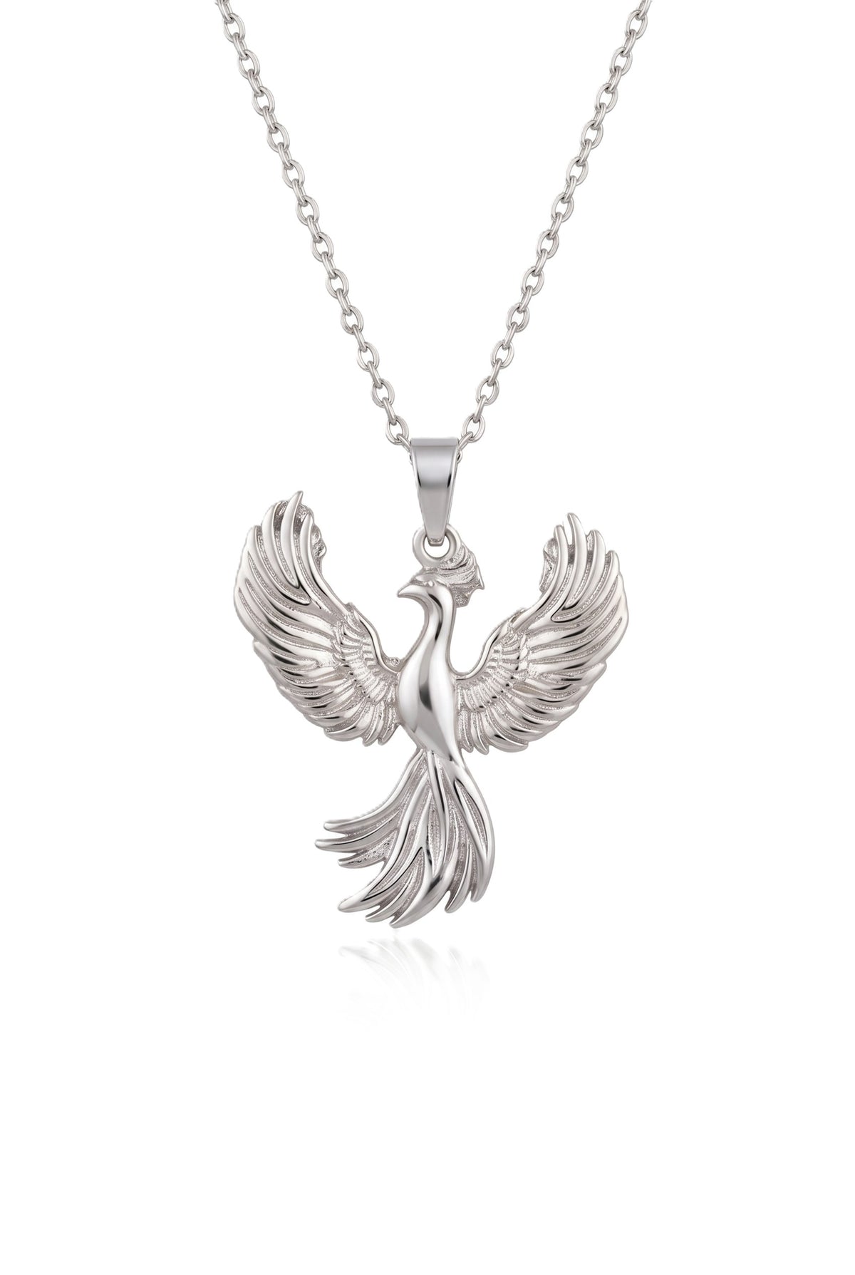 Çelik Anka Kuşu Kolye SILVER 45cm