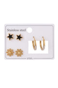 Çelik Set Küpe GOLD
