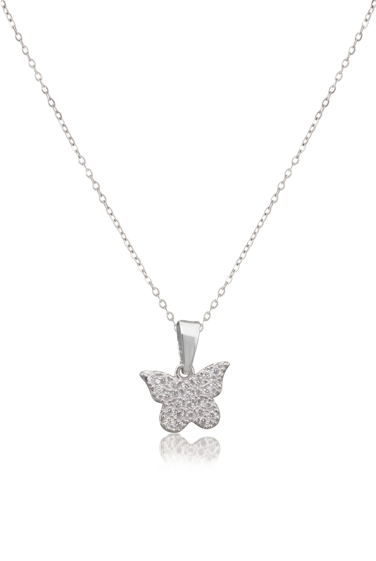 Çelik Kelebek Kolye SILVER 45cm