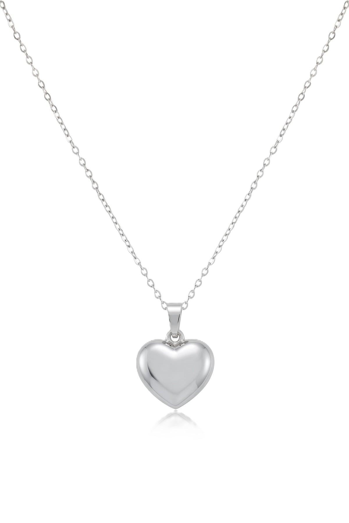 Çelik Kalp Kolye SILVER 45cm