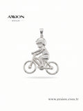 AXXION Bisiklet Süren Çocuk Kolye Ucu SILVER