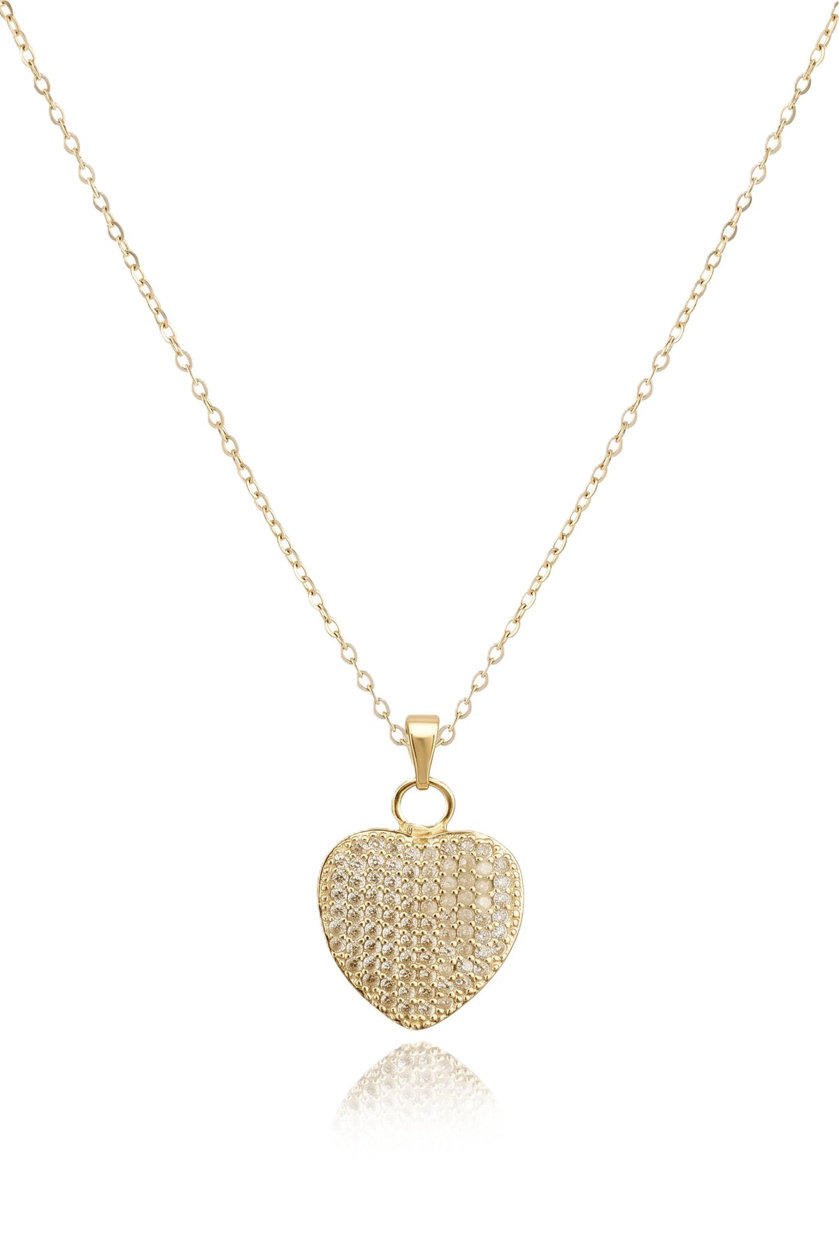 Çelik Kalp Kolye GOLD 45cm