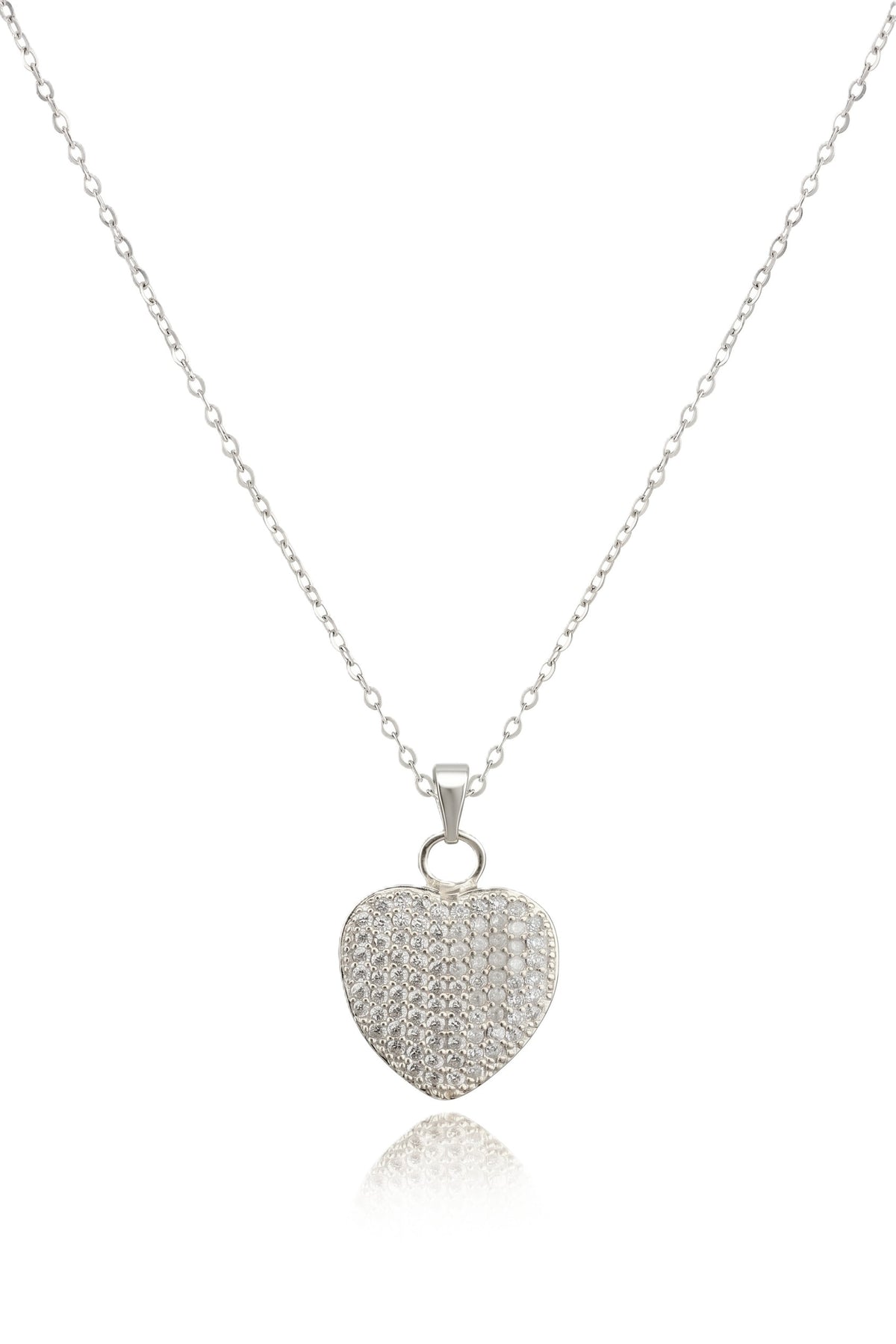 Çelik Kalp Kolye SILVER 45cm