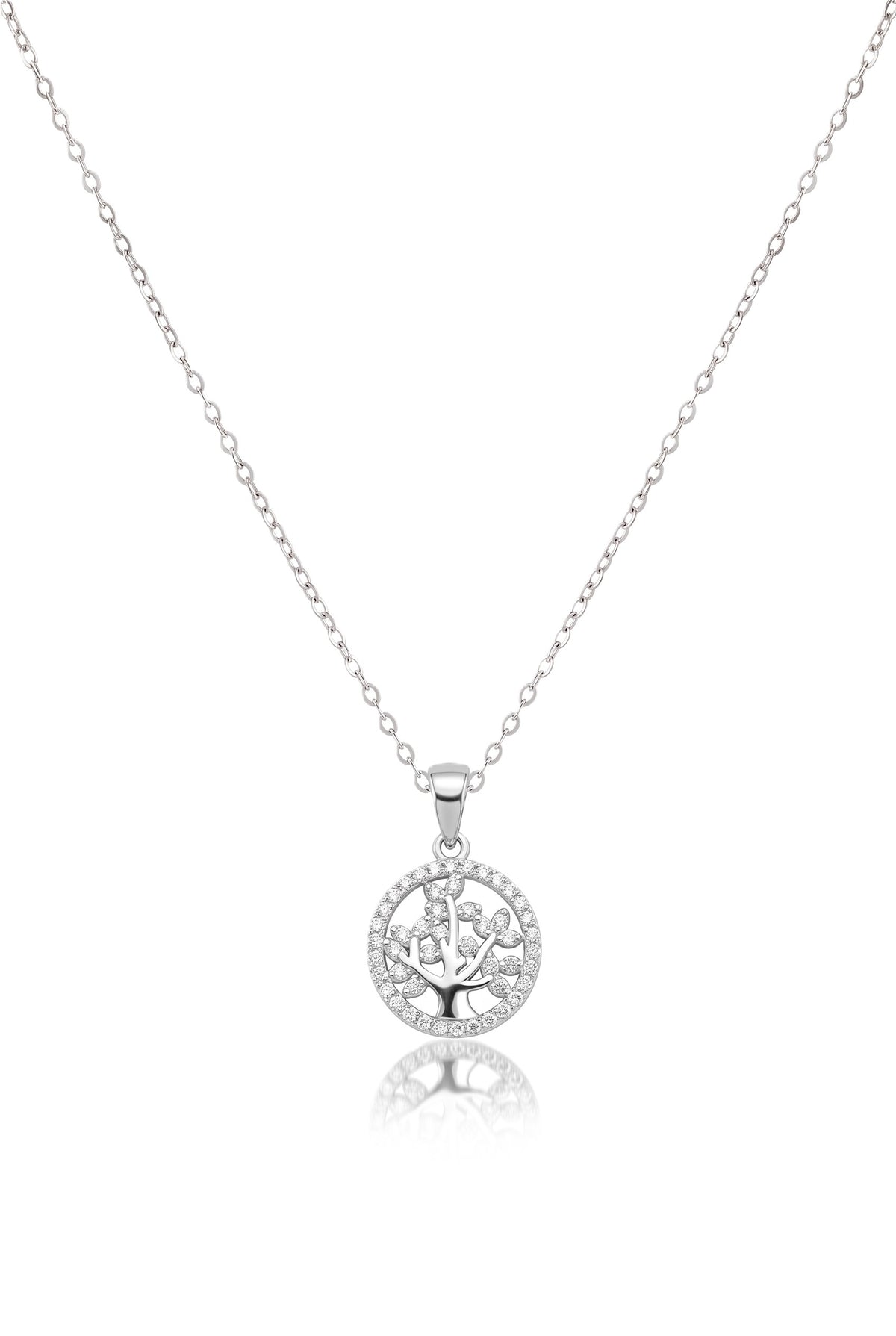 Çelik Hayat Ağacı Kolye SILVER 45cm