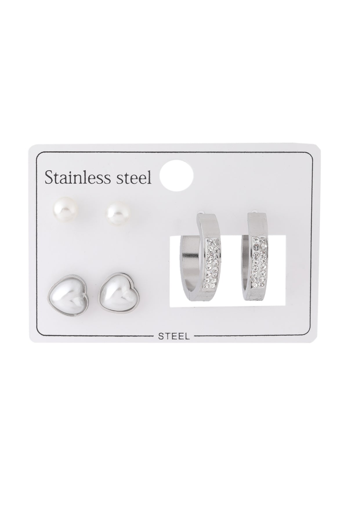 Çelik Set Küpe SILVER