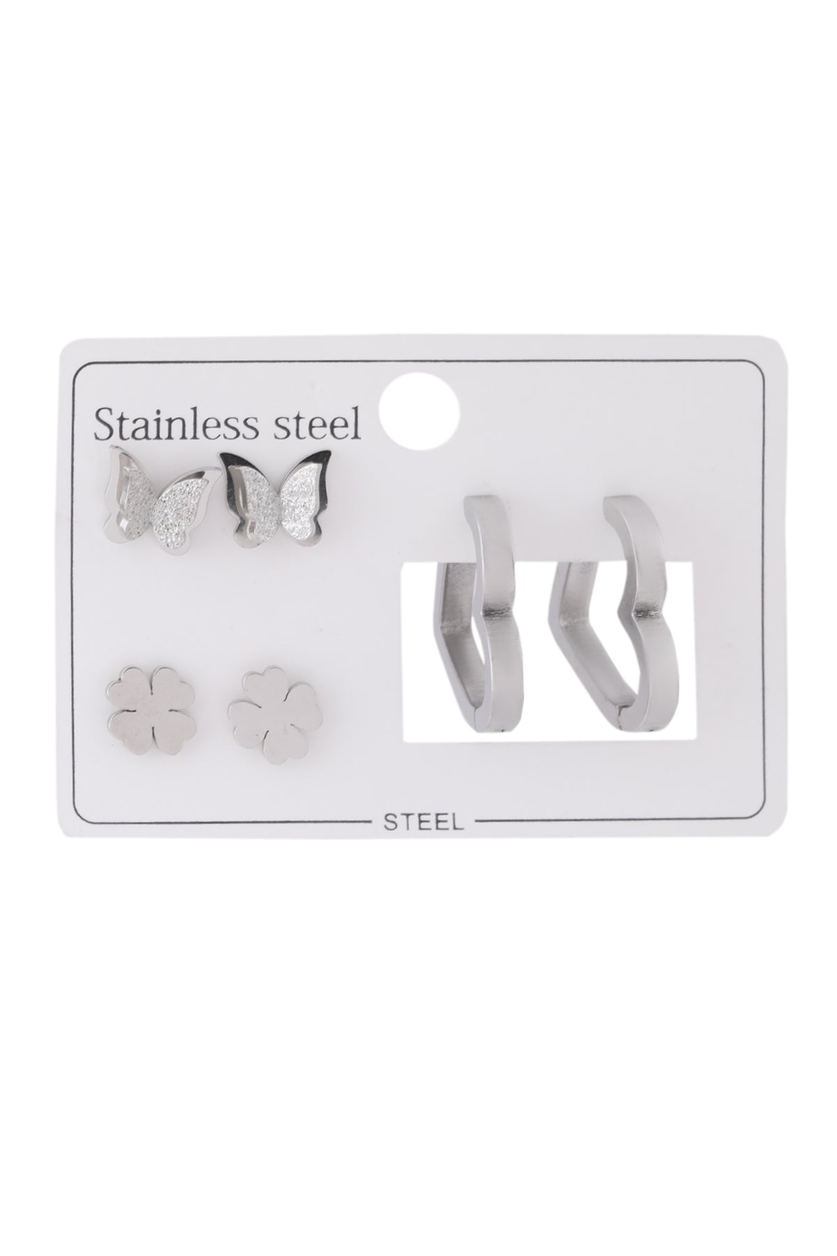 Çelik Set Küpe SILVER
