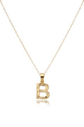 Çelik Harf Kolye GOLD "B" 45cm