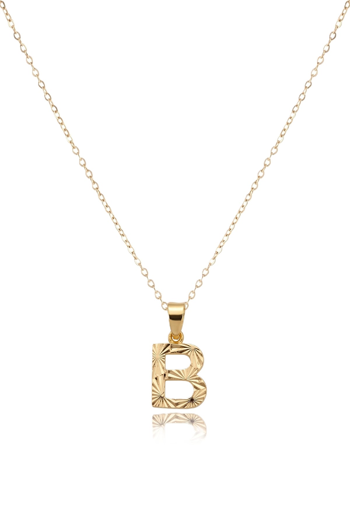 Çelik Harf Kolye GOLD "B" 45cm