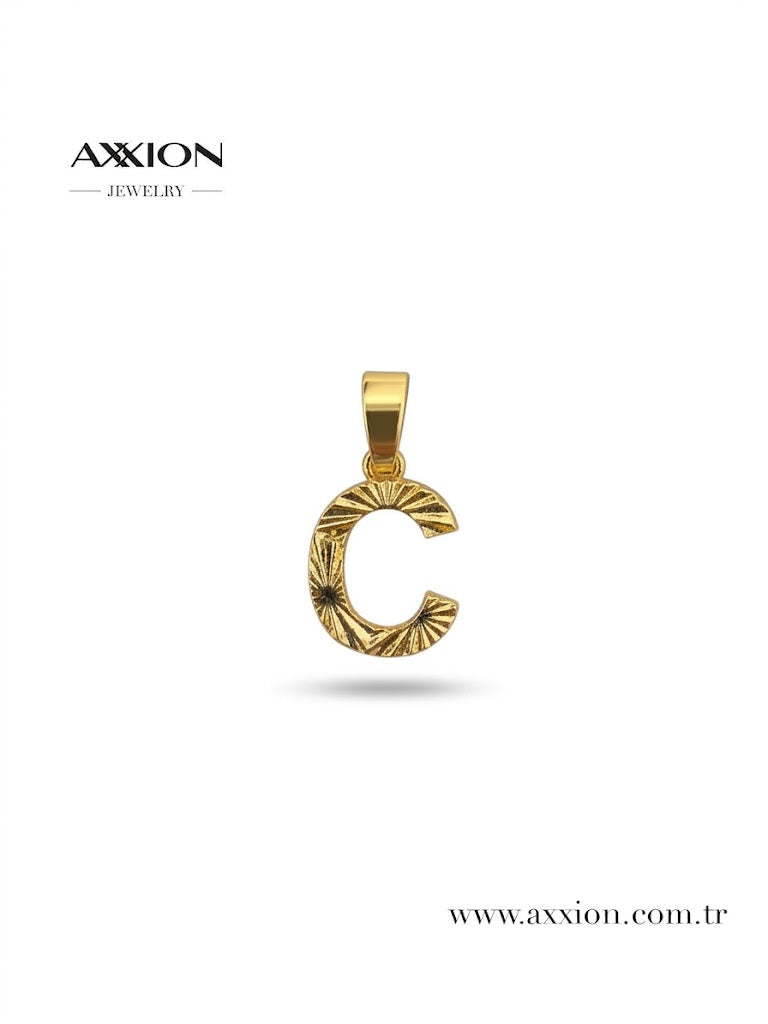 AXXION Harf Kolye Ucu GOLD "C"