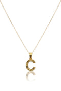 Çelik Harf Kolye GOLD "C" 45cm