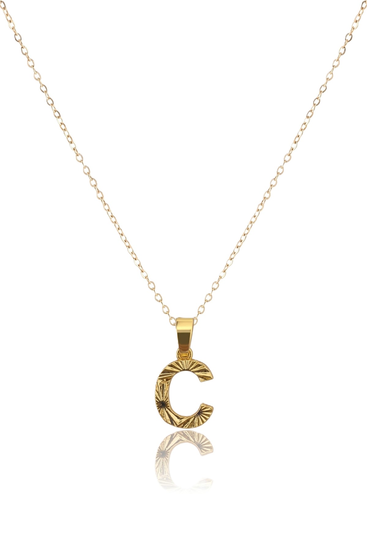 Çelik Harf Kolye GOLD "C" 45cm