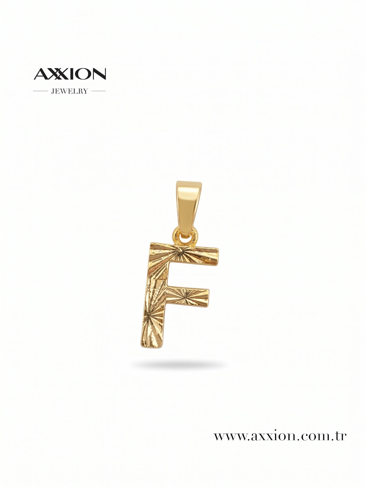 AXXION Harf Kolye Ucu GOLD "F"