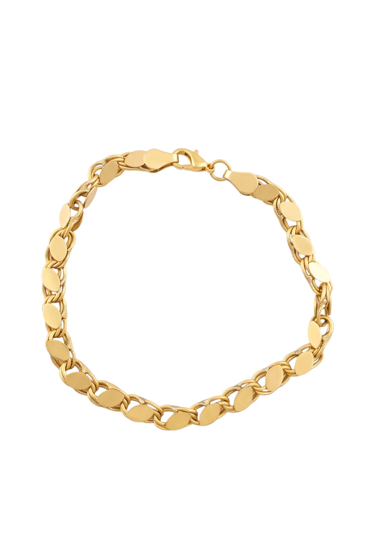 Çelik El İşi Arpa Bileklik GOLD 18cm