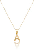 Çelik Harf Kolye GOLD "A" 45cm