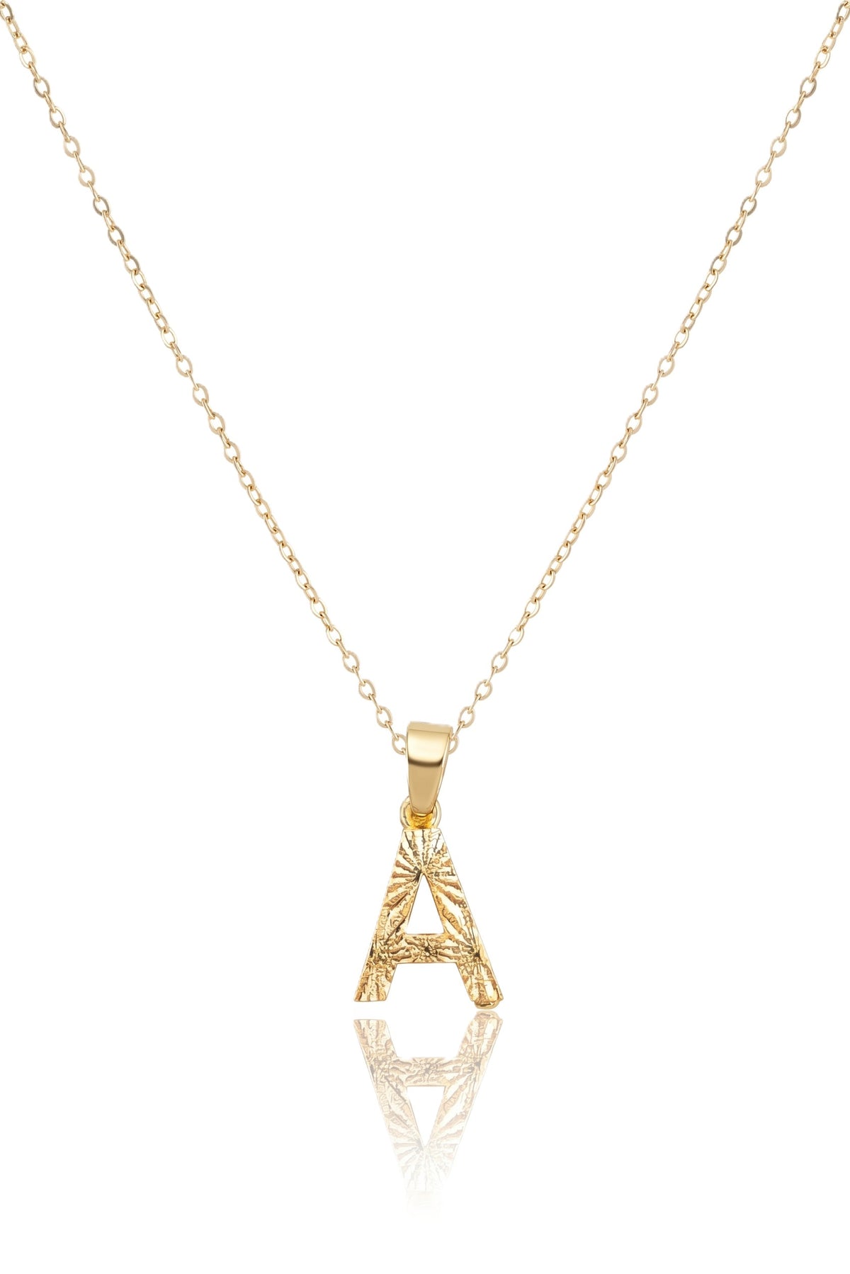 Çelik Harf Kolye GOLD "A" 45cm