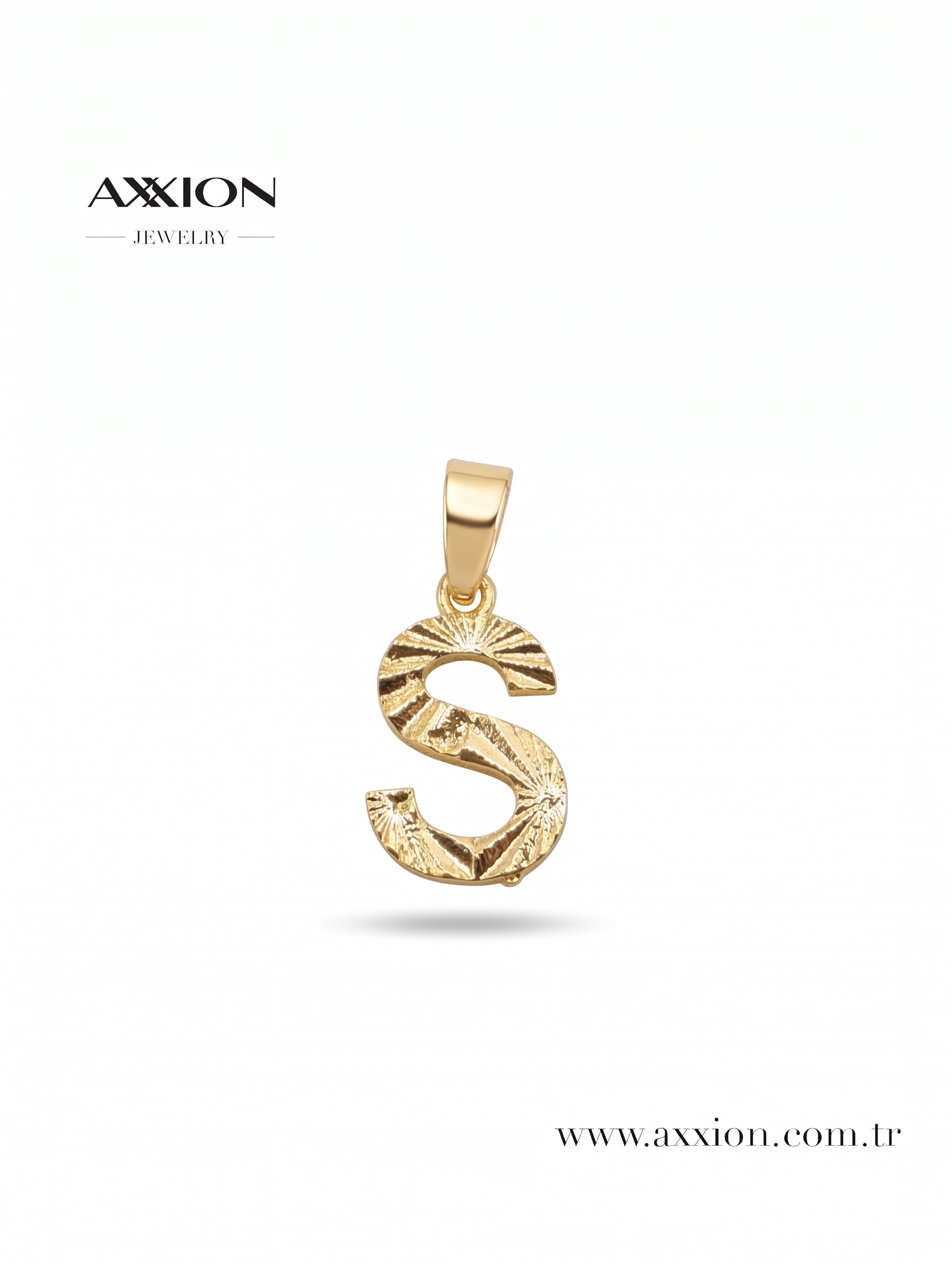 AXXION Harf Kolye Ucu GOLD "S"