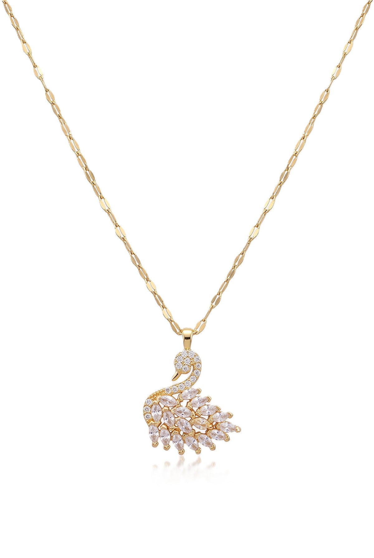 Çelik Kuğu Kolye GOLD 45cm