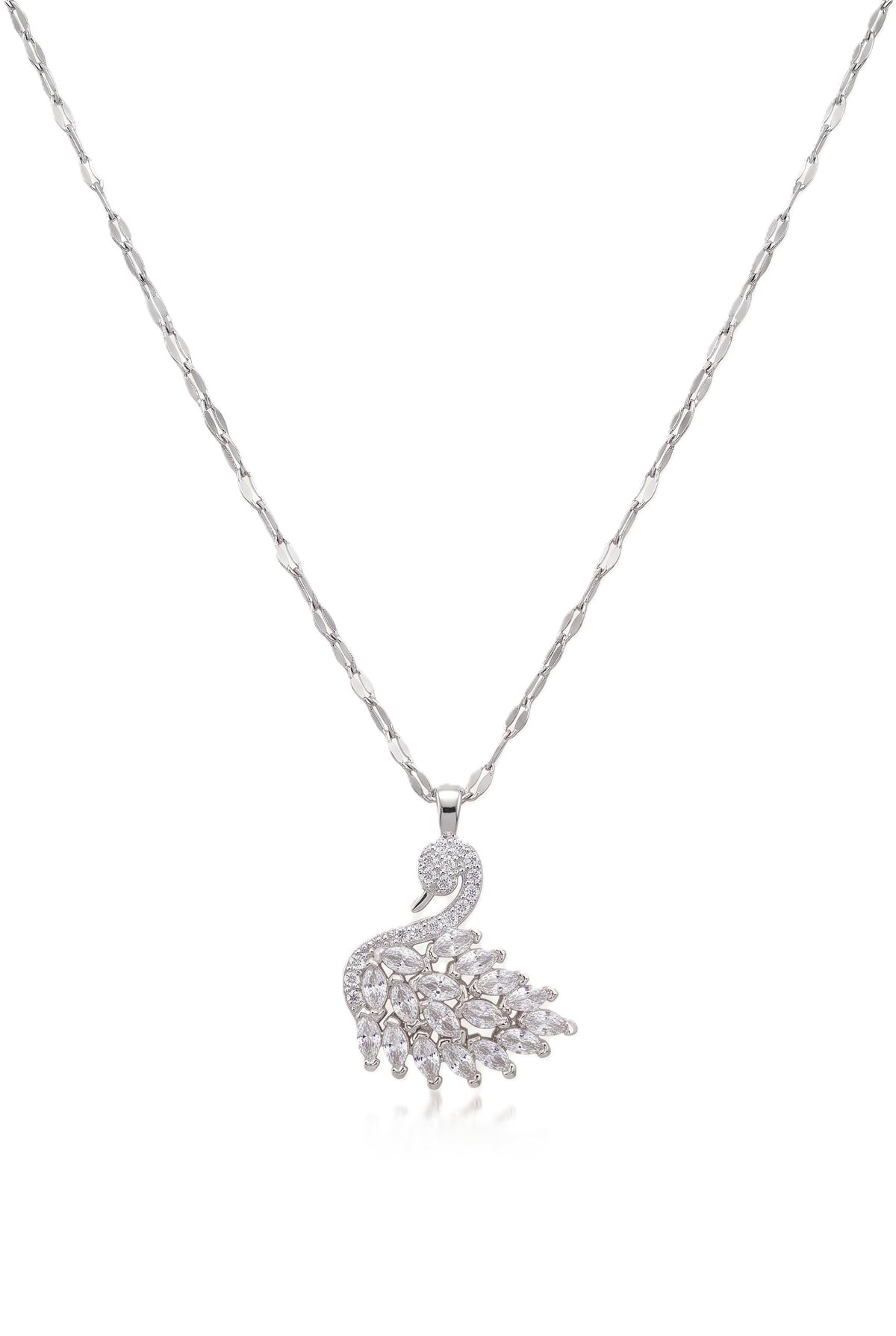 Çelik Kuğu  Kolye SILVER 45cm