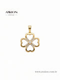 AXXION Taşlı Yonca Kolye Ucu GOLD