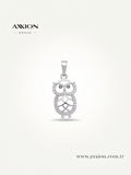 AXXION Taşlı Baykuş Kolye Ucu SILVER