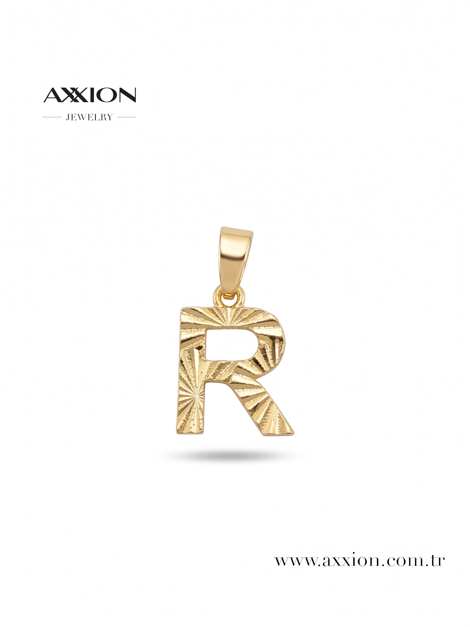 AXXION Harf Kolye Ucu GOLD "R"