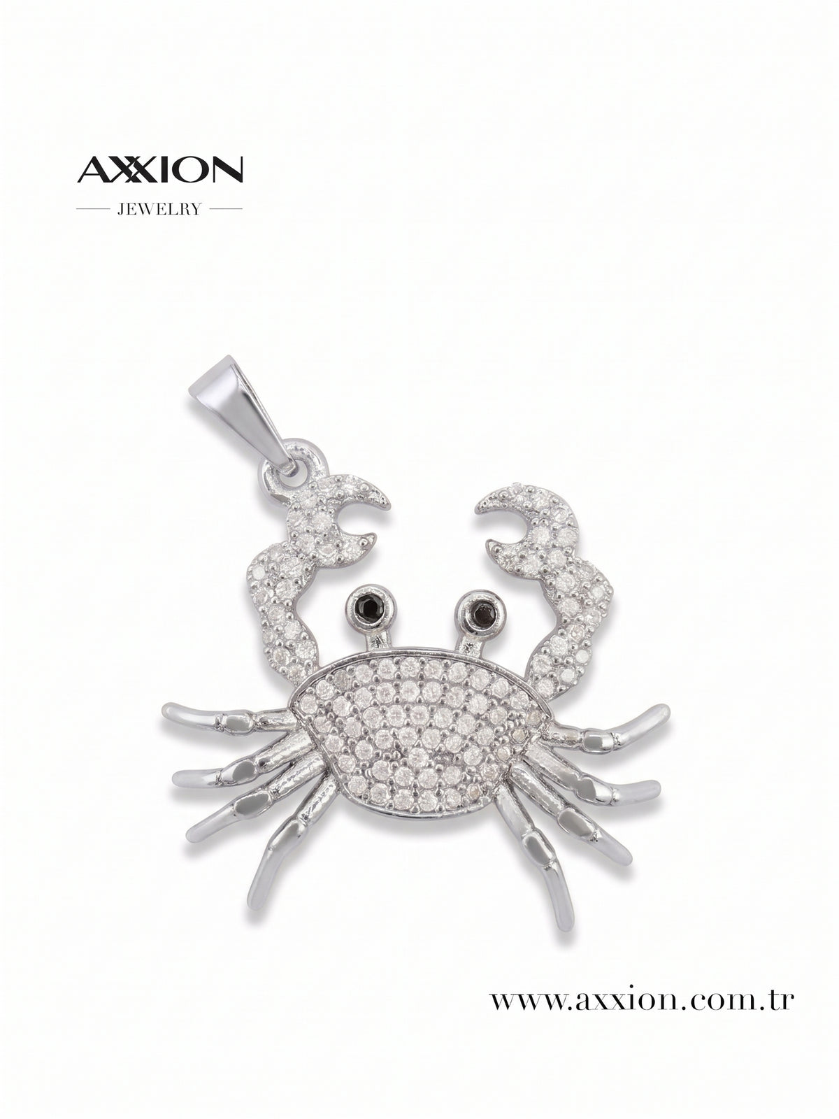 AXXION Taşlı Yengeç Kolye Ucu SILVER