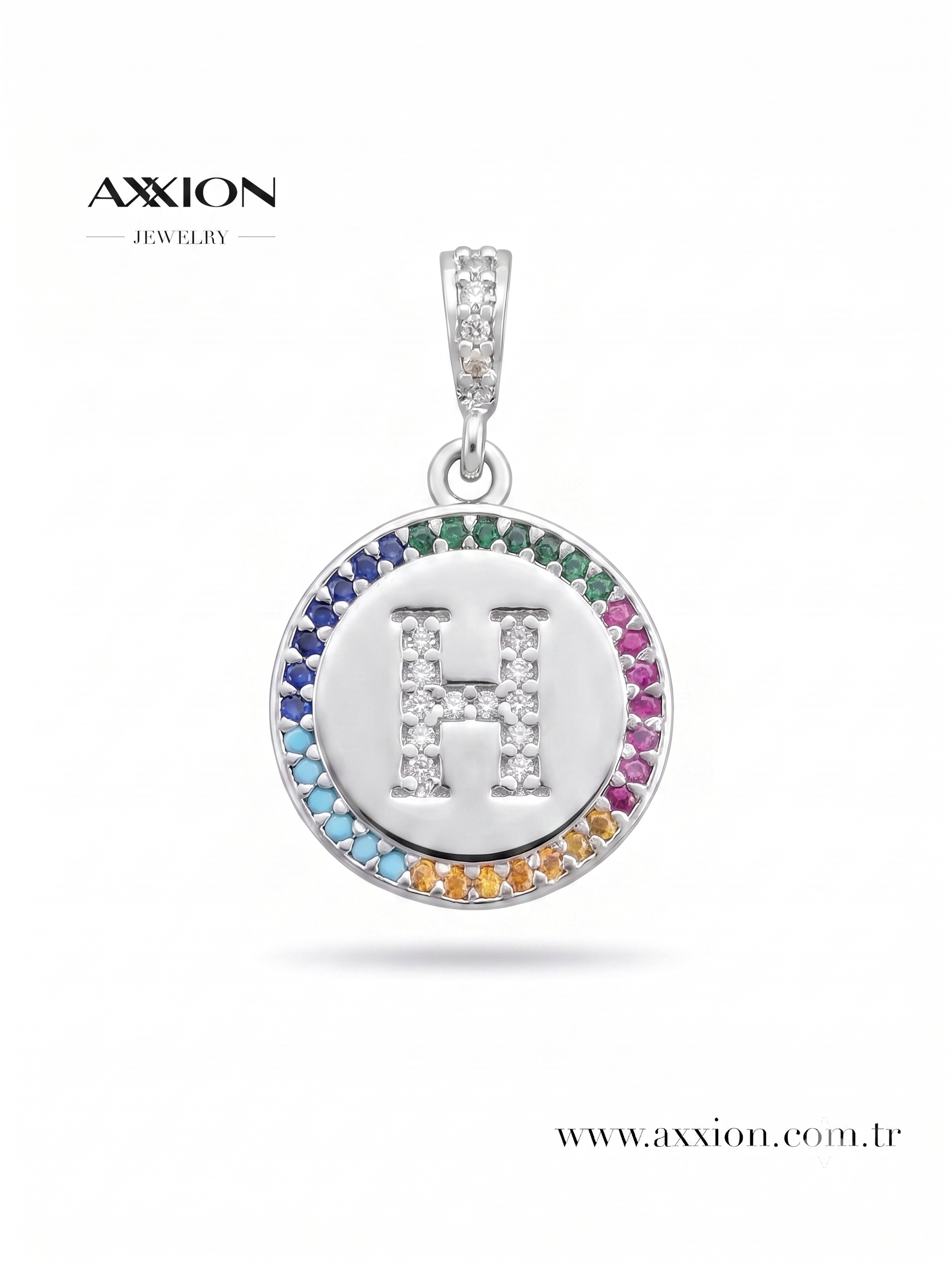 AXXION Harf Kolye Ucu SILVER "H"
