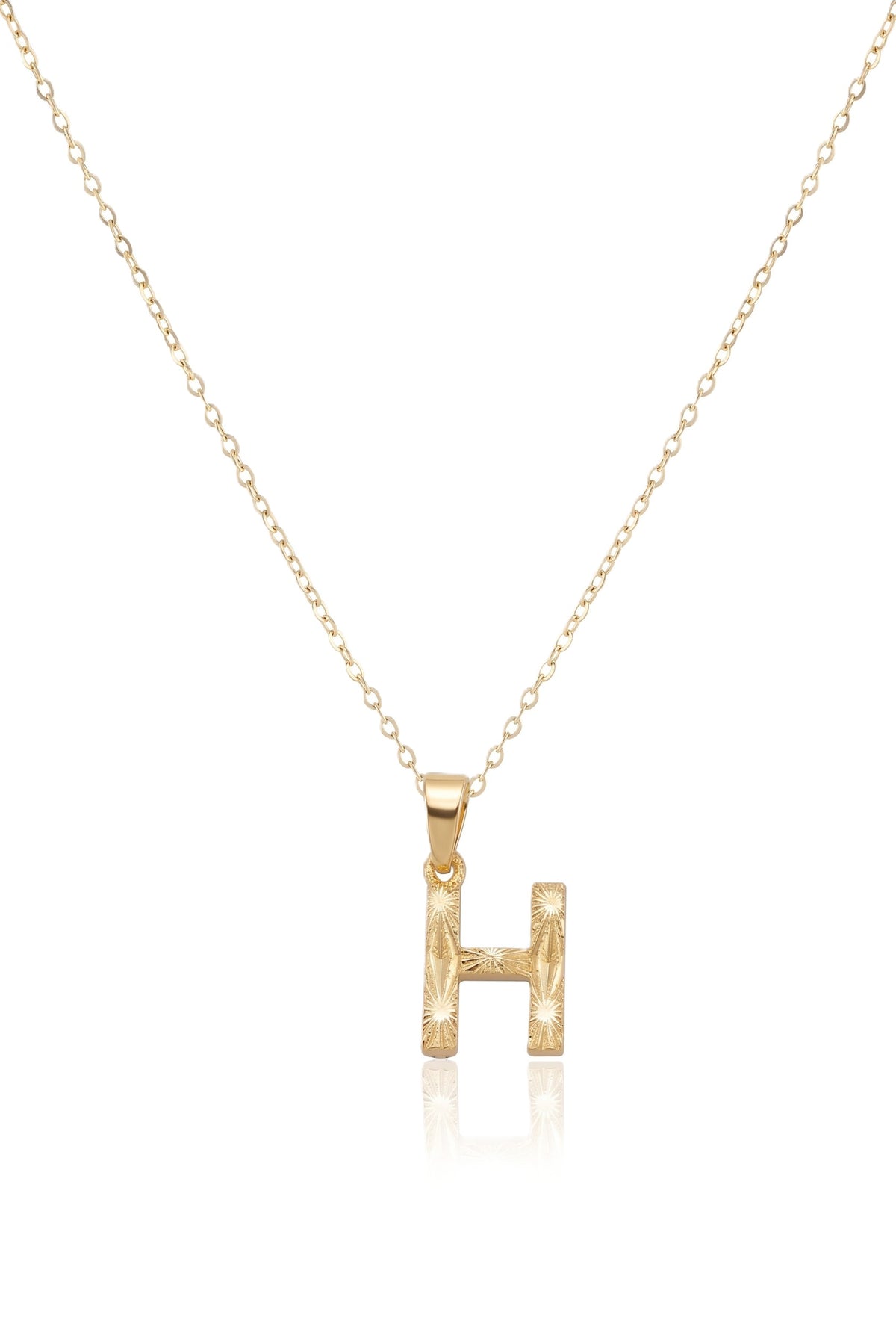 Çelik Harf Kolye GOLD "H" 45cm