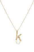 Çelik Harf Kolye GOLD "K" 45cm
