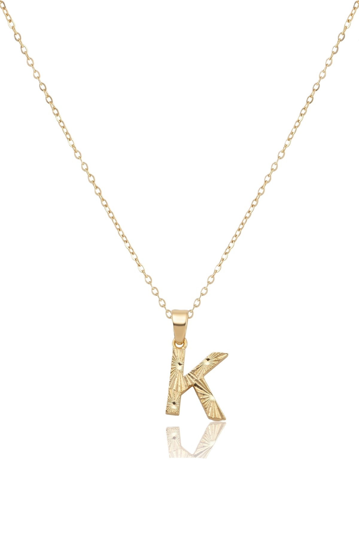 Çelik Harf Kolye GOLD "K" 45cm