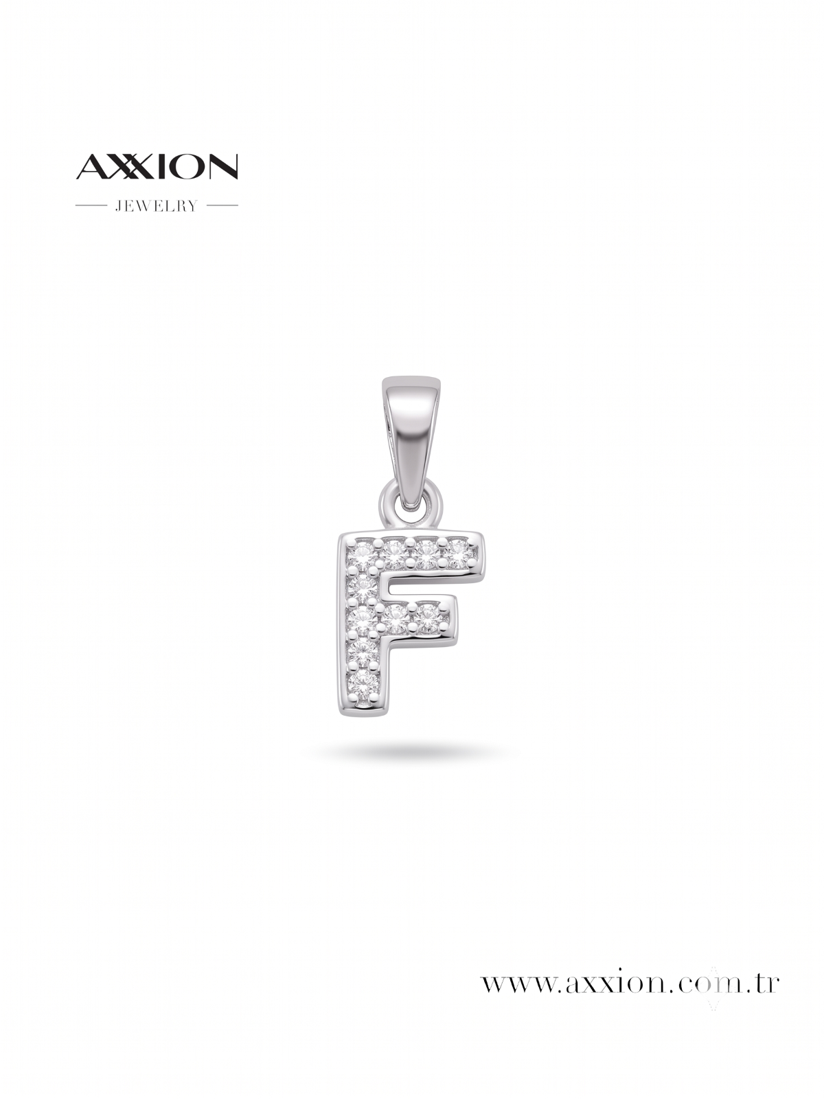 AXXION Harf Kolye Ucu SILVER "F"