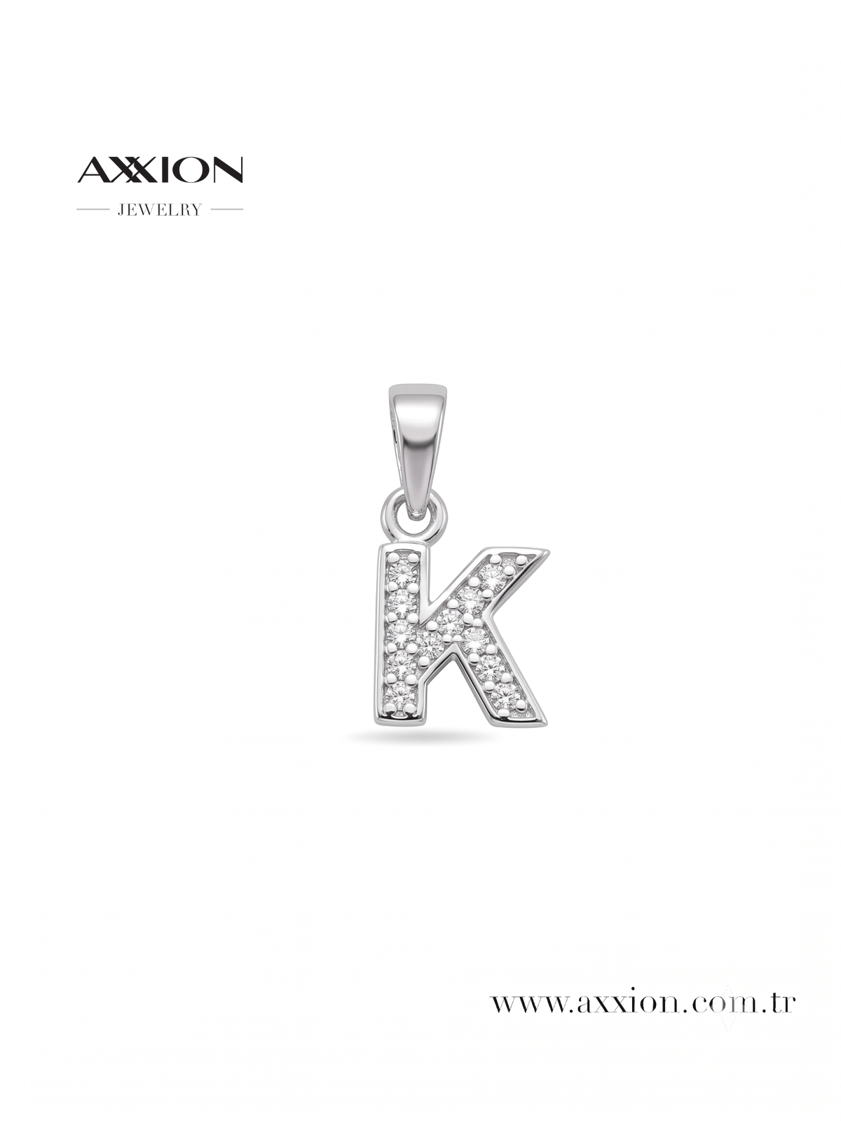 AXXION Harf Kolye Ucu SILVER "K"