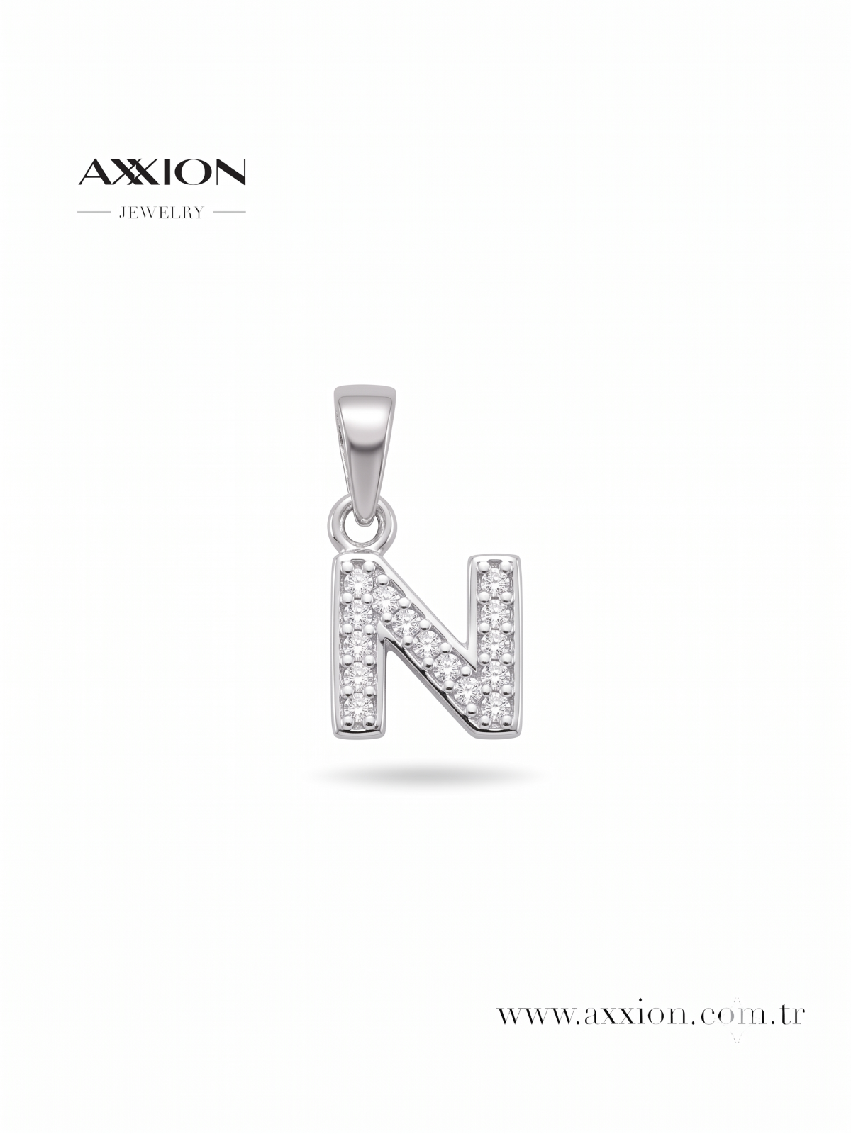 AXXION Harf Kolye Ucu SILVER "N"