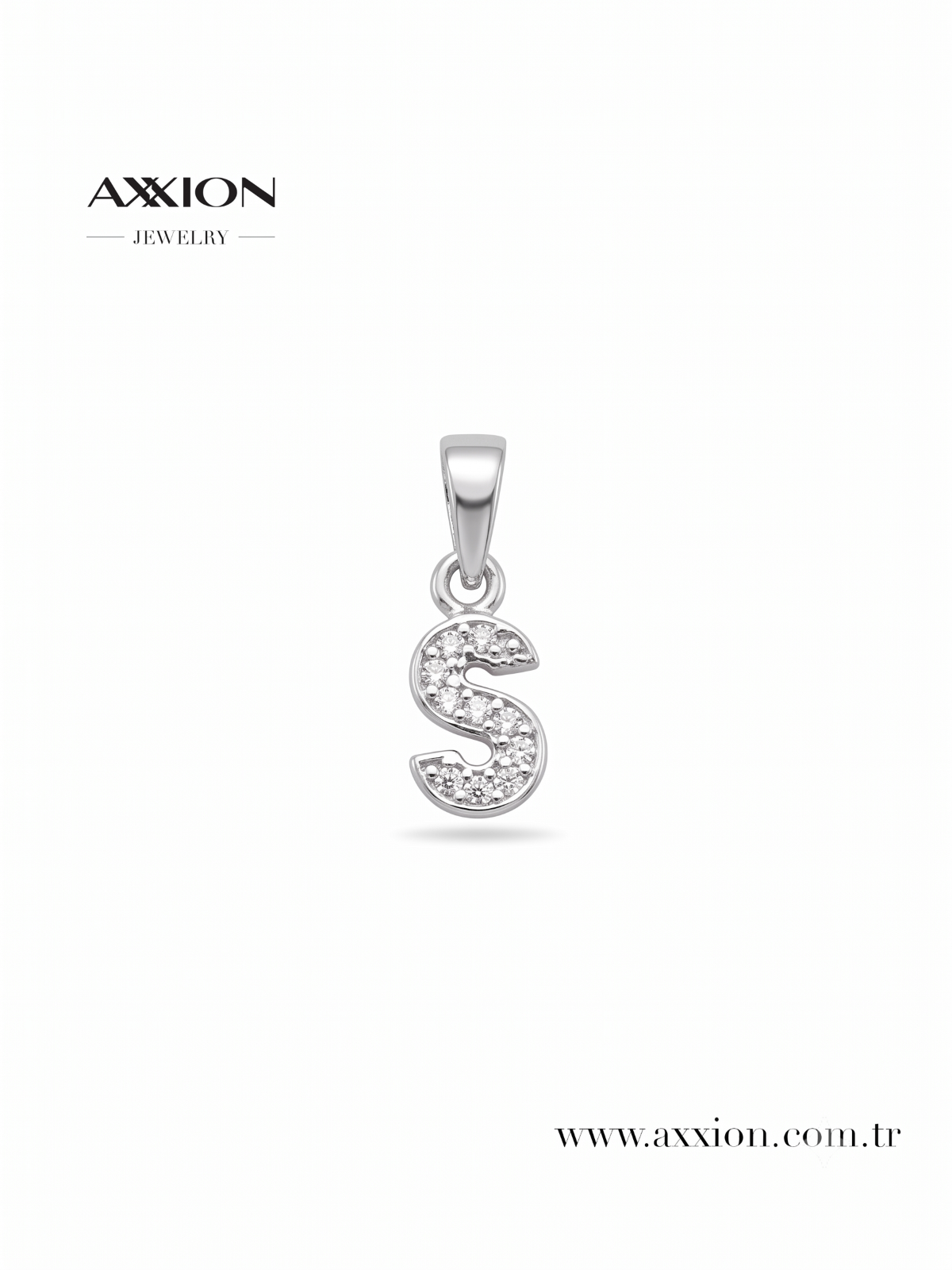 AXXION Harf Kolye Ucu SILVER "S"