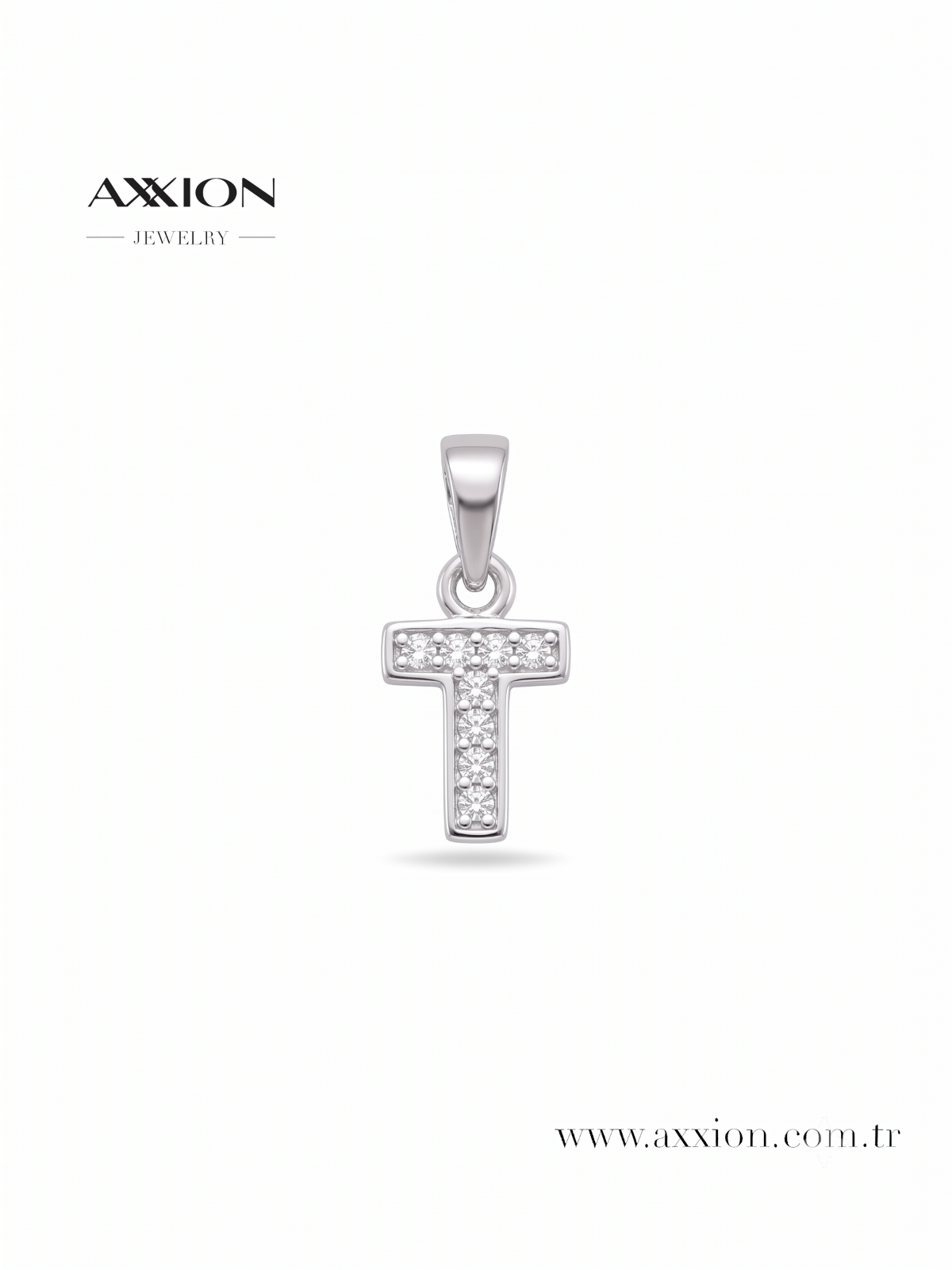 AXXION Harf Kolye Ucu SILVER "T"