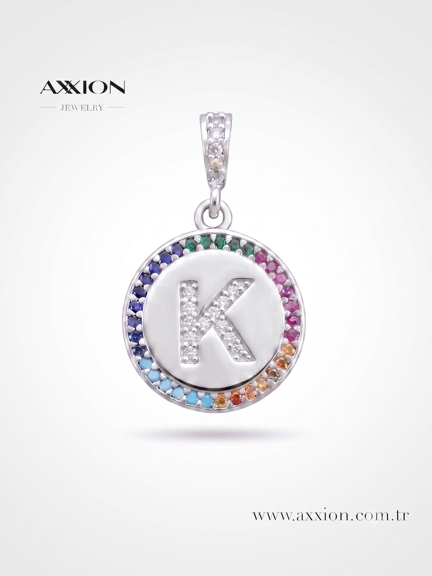 AXXION Harf Kolye Ucu SILVER "K"