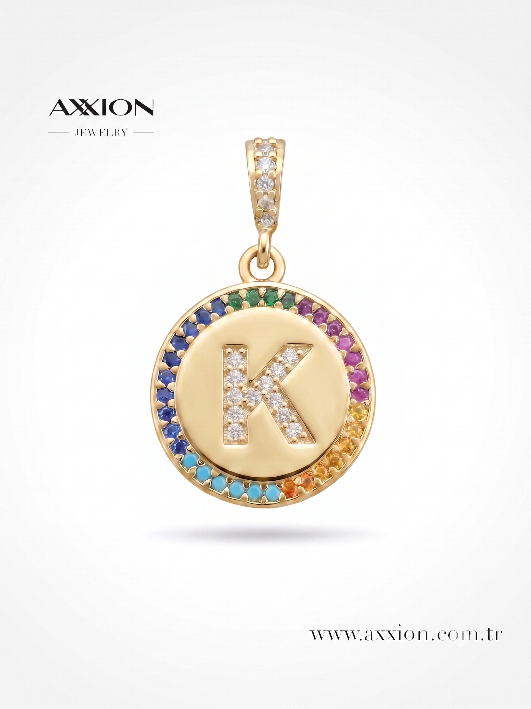 AXXION Harf Kolye Ucu GOLD "K"