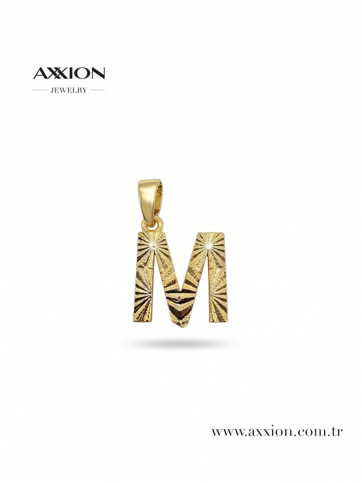 AXXION Harf Kolye Ucu GOLD "M"